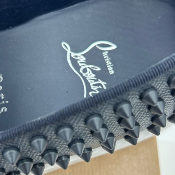 Men's Christian Louboutin spike boat slip on sneakers. Size 44 . US 11 - Picture 6 of 9